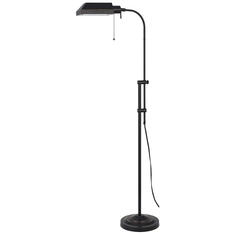 HomeRoots 57" Bronze Metal Adjustable Floor Lamp With Bronze Metal Square Shade - 25.5