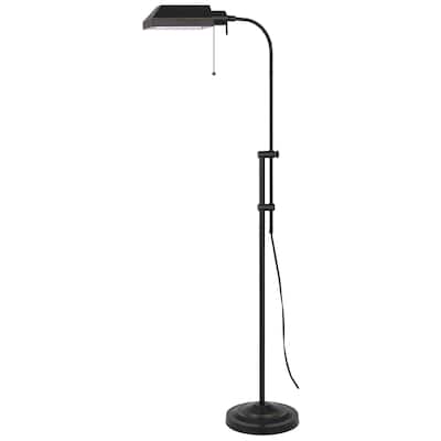 HomeRoots 57" Bronze Metal Adjustable Floor Lamp With Bronze Metal Square Shade - 25.5