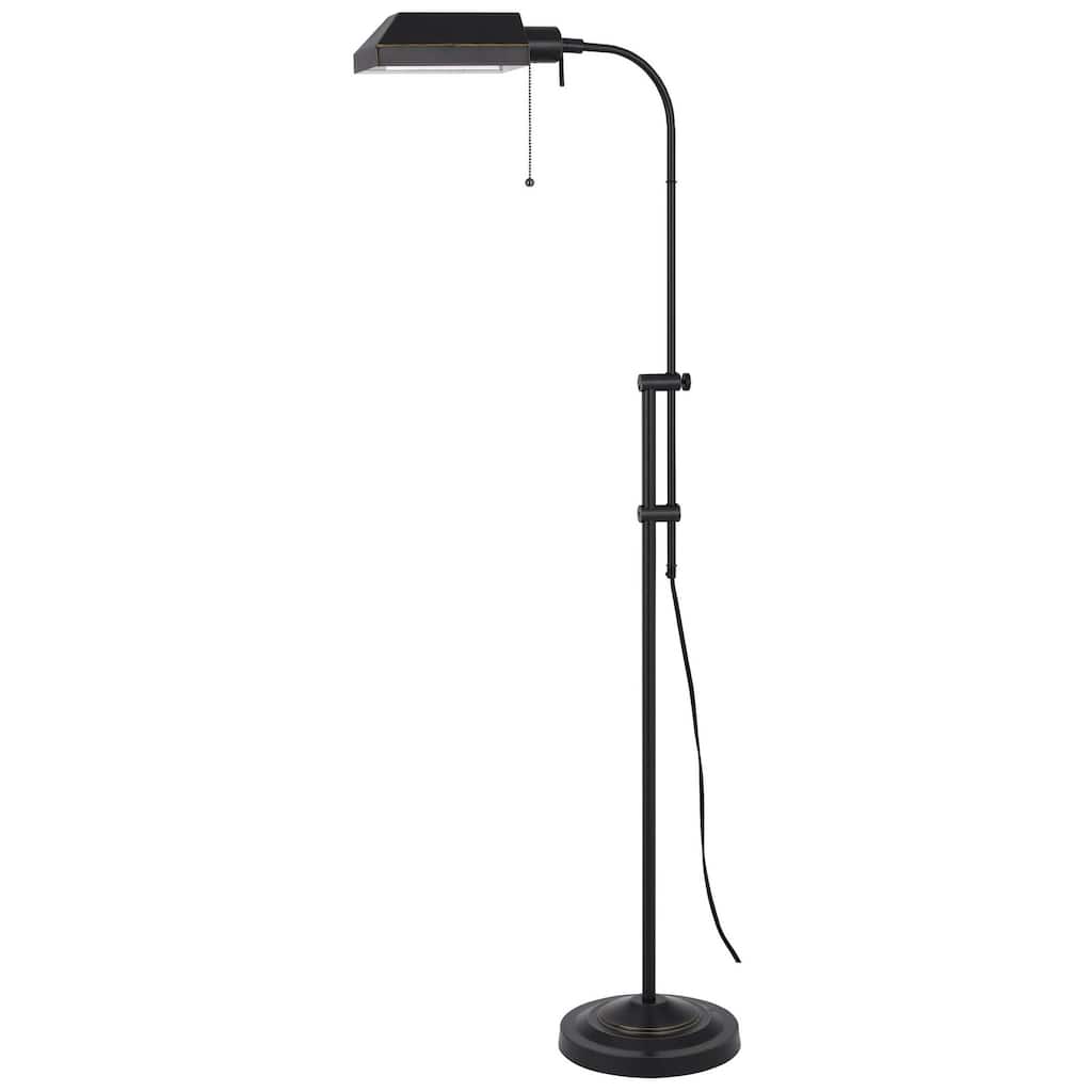 HomeRoots 57" Bronze Metal Adjustable Floor Lamp With Bronze Metal Square Shade - 25.5