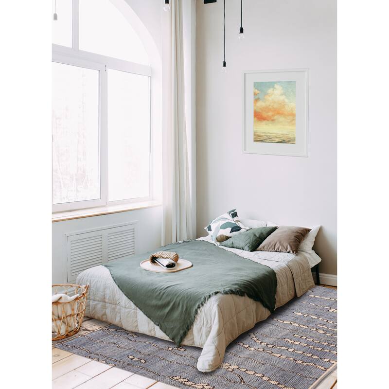 ECARPETGALLERY Hand-knotted Pak Finest Marrakesh Light Denim Blue Wool Rug - 9'5 x 12'1