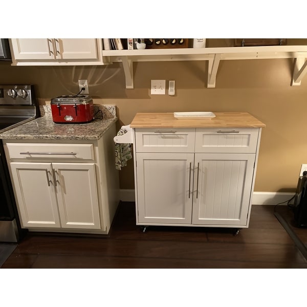 Costway Rolling Kitchen Cart Island Heavy Duty Storage ...