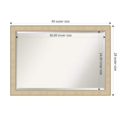 Beveled Bathroom Wall Mirror - Classic Honey Silver Frame - Classic Honey Silver