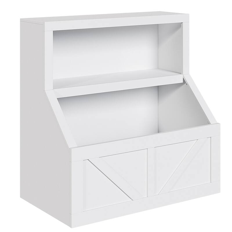 Kids Bookshelf, Wooden Toy Storage Organizer with Cubby