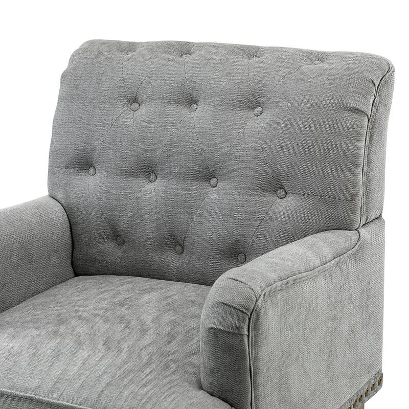 Geltrude Traditional Upholstered Accent Chair with Button Tufted Back Set of 2 by HULALA HOME