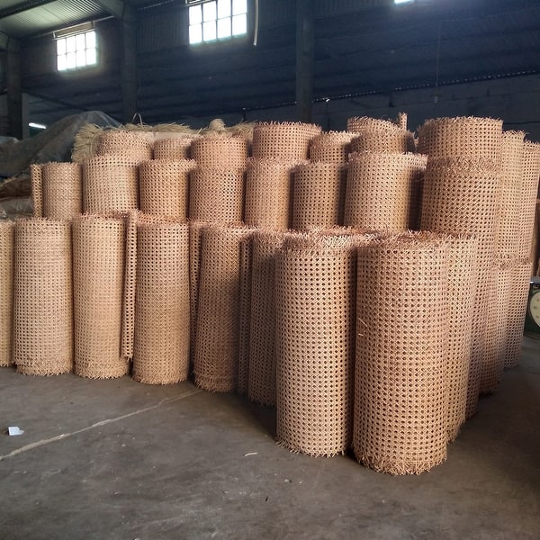 24" Wide Natural Cane Webbing Roll – Closed Rattan Weaving For Furniture Repair, Chair Seats, Cabinets, DIY Decor