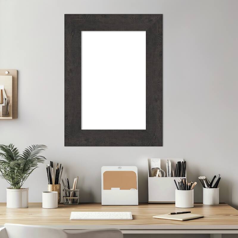 Amanti Art Rustic Plank Espresso Framed Dry Erase Magnetic Board