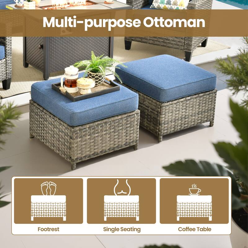 XIZZI 6-Piece Patio Furniture Conversation Set with Swivel Chairs