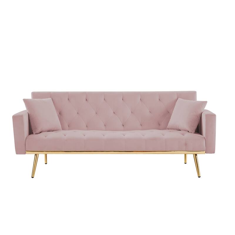 Green Convertible Folding Futon Sofa Bed , Sleeper Sofa Couch for Compact Living Space