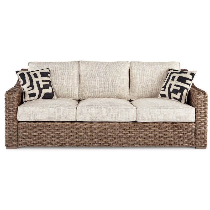 Signature Design by Ashley Beachcroft Outdoor Sofa with Cushion - 82.25" W x 37.75" D x 34.63" H