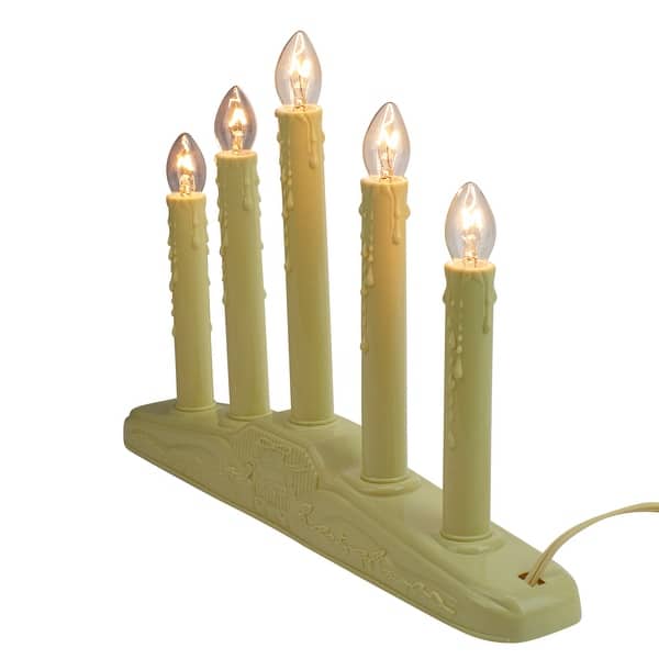 14 5 Ivory 5 Lights Christmas Chandelier On Holly Berry And Bell Base Candle Lamp Overstock 24301885
