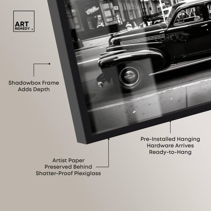 Vintage Car in New York Shadowbox by Art Remedy
