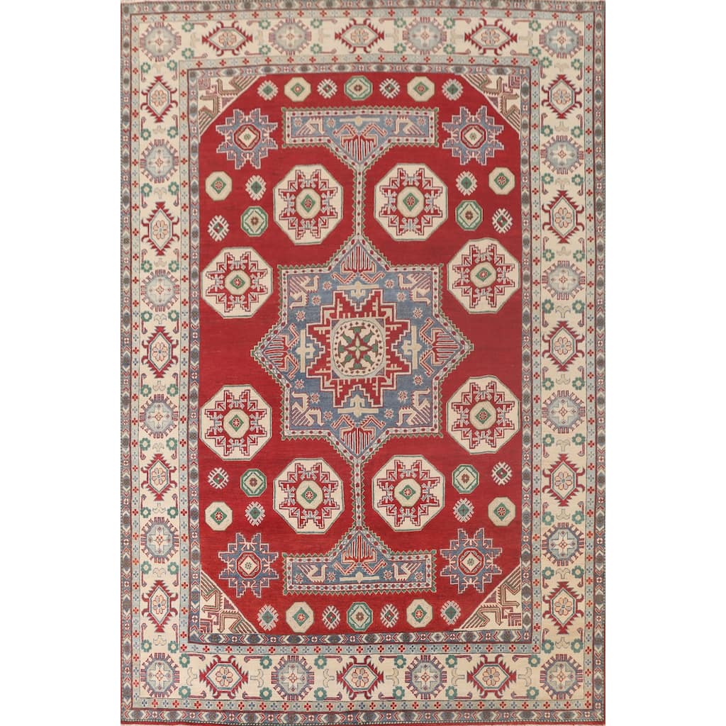 Red Kazak Oriental Area Rug Hand-Knotted Wool Carpet - 8'6"x 11'6"