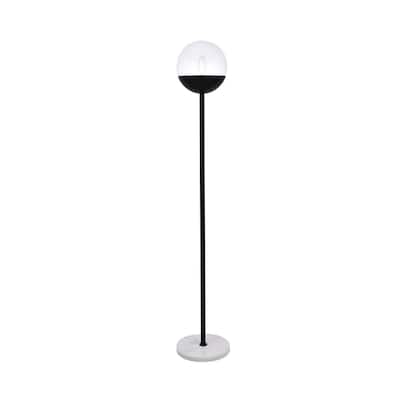 1 Light Floor Lamp with 11 inch Clear Glass