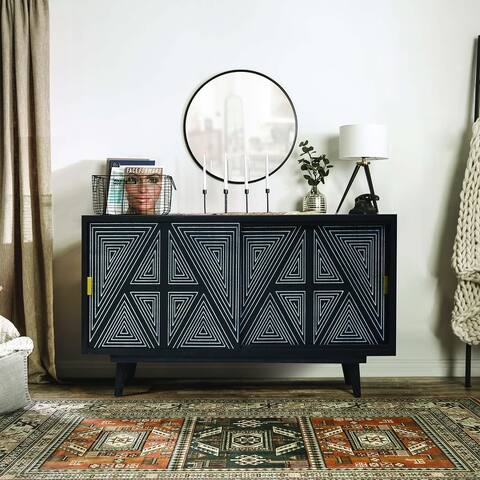 Bidi Mid-Century Modern Solid Wood 2-shelf Buffet by Furniture of America