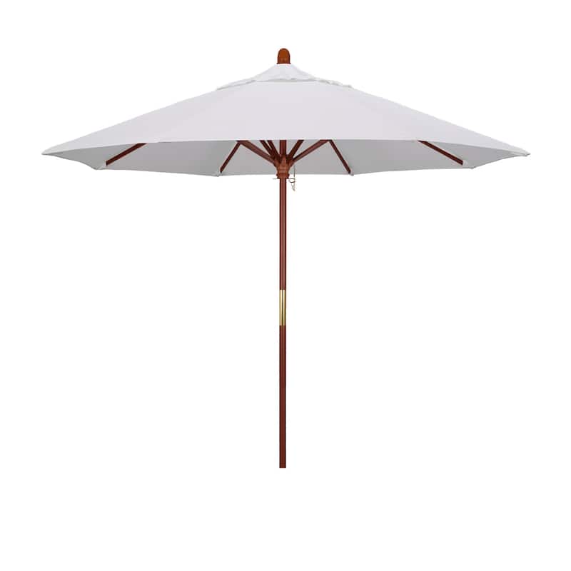 California Umbrella 9' Round Marenti Wood Frame Patio Umbrella with Pacifica Fabric, Base Not Included - Natural
