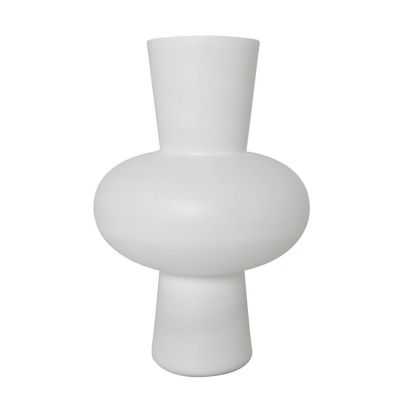 Black or White Glass Trumpet Vase with Wide Rounded Center (Set of 2)