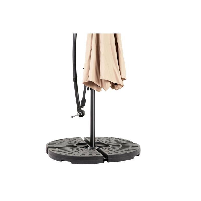 Hanging Patio Umbrella Polyester Parasol with Tilt Adjustment 8 Ribs, for Backyard Poolside - (Dark Green)