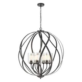 Elk Home Daisy Midnight Bronze With Clear Glass 6 Light Chandelier