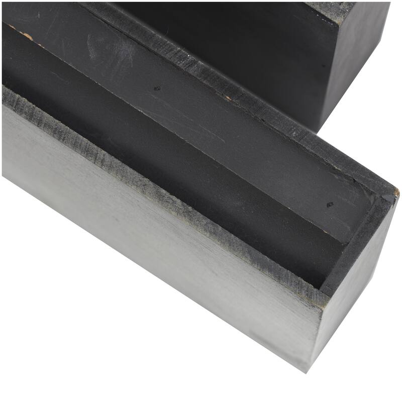 Wood 3 Shelves Wall Shelf - Set of 3 Black or White - CosmoLiving by Cosmopolitan