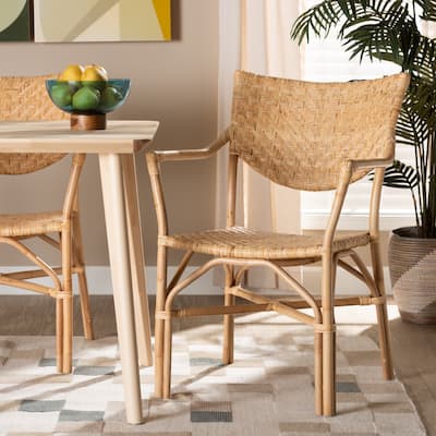 Damani Bohemian Natural Brown Finished Rattan Dining Chair