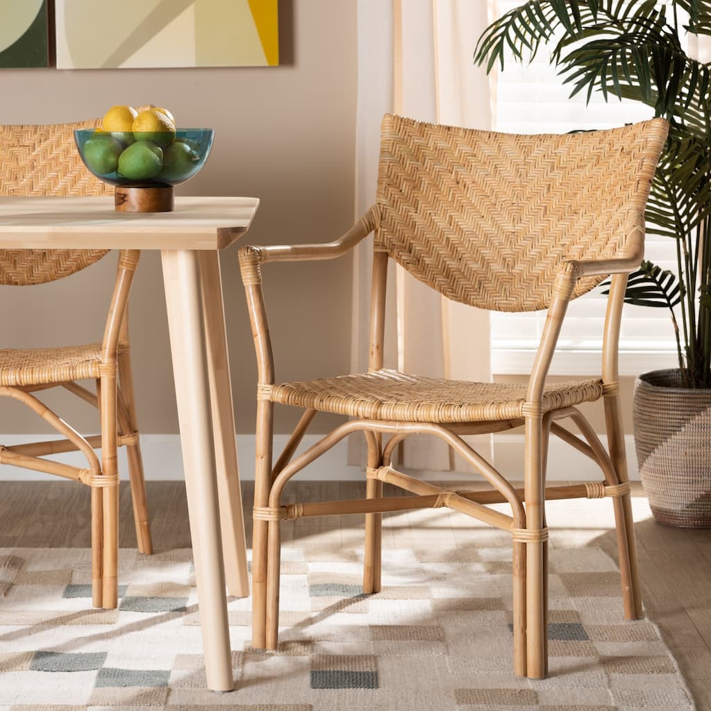 Damani Bohemian Natural Brown Finished Rattan Dining Chair
