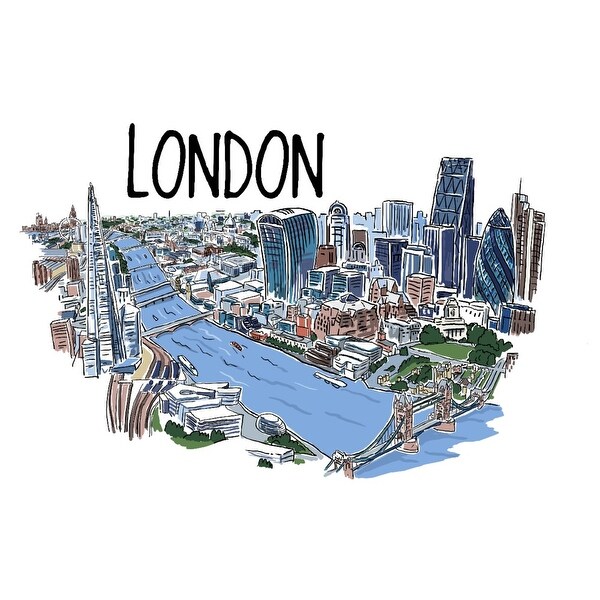 London England Cityscape Line Drawing Lantern Press Artwork Art Print Multiple Sizes Available 9 X 12 Art Print