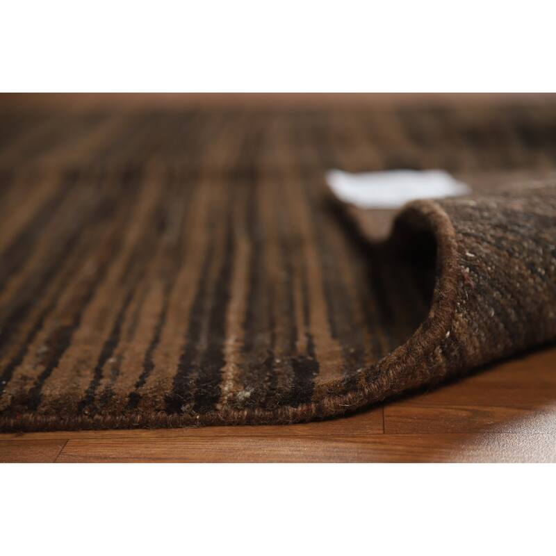 Hand Knotted Oriental 100% Wool Carpet Tribal Tribal Brown Gabbeh Area Rug - 7' 6'' X 5' 5''