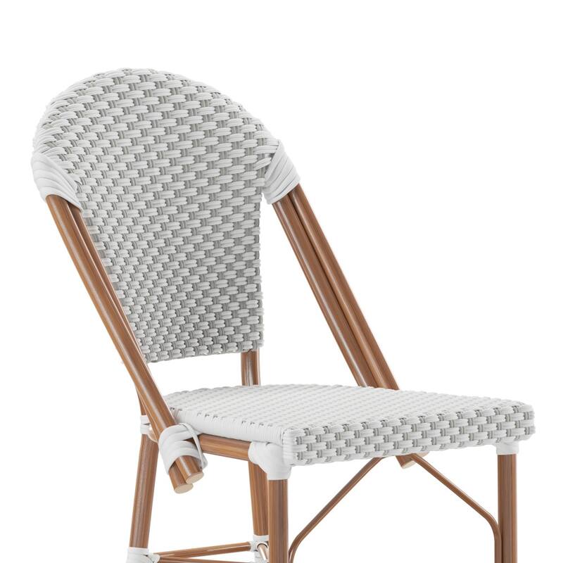 2PK Stacking Bistro Chair with Metal Frame & PE Seat