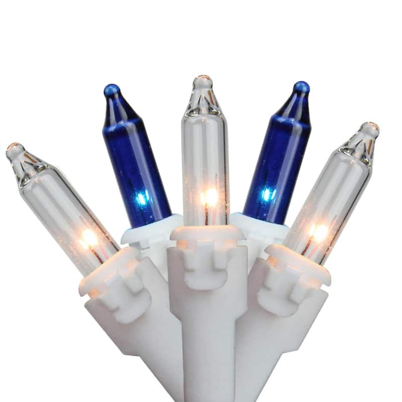 50-Count Mini Christmas Light Set 10ft White Wire - 10' - Multi