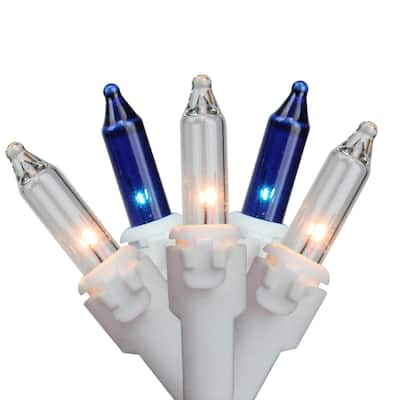 50-Count Mini Christmas Light Set 10ft White Wire - 10'