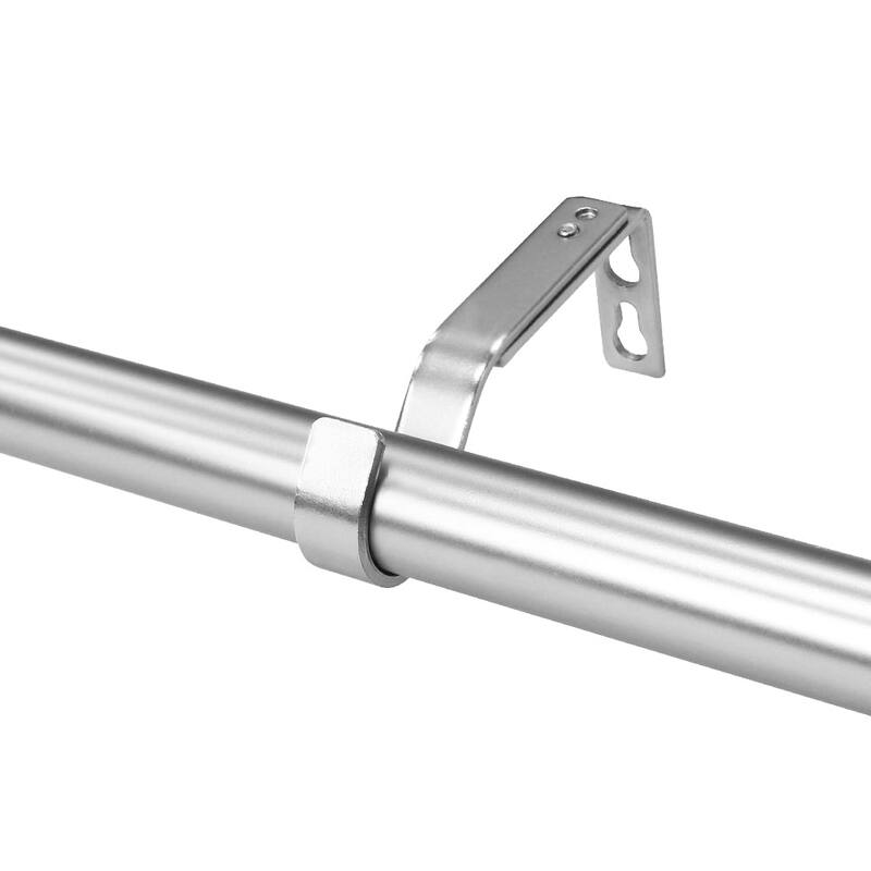 Lumi 1" Single Curtain Rod Set Brushed Nickel- Shell Ball finials