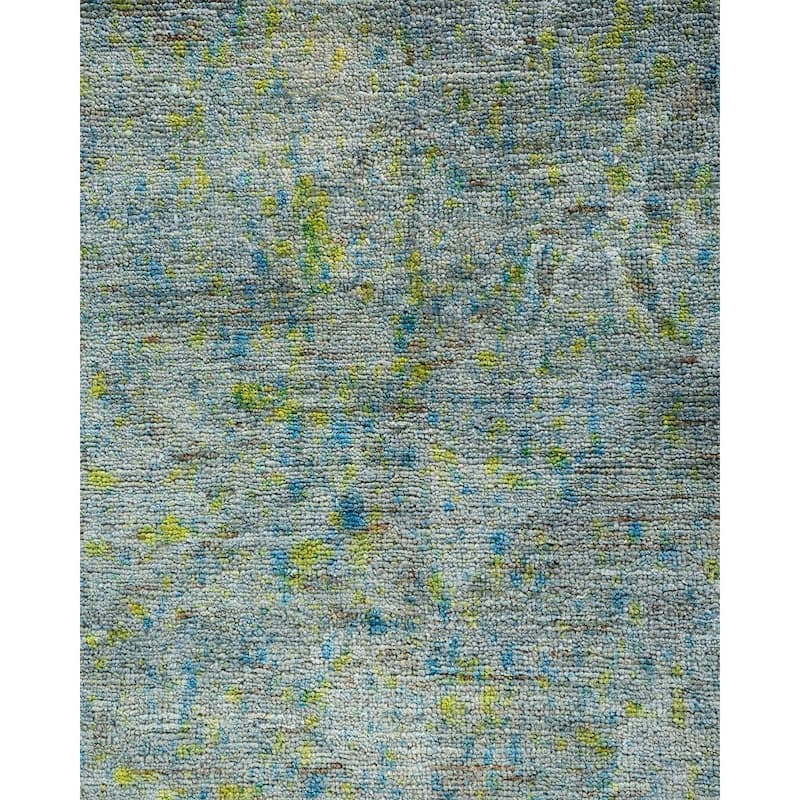 Overton Hand Knotted Wool Vintage Inspired Modern Contemporary Overdyed Gray Square Area Rug - 9' 0" x 9' 4"