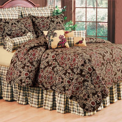 Rustic Damask Full/Queen Quilt 100% Cotton Lightweight Machine Washable Reversible Bedspread Coverlet
