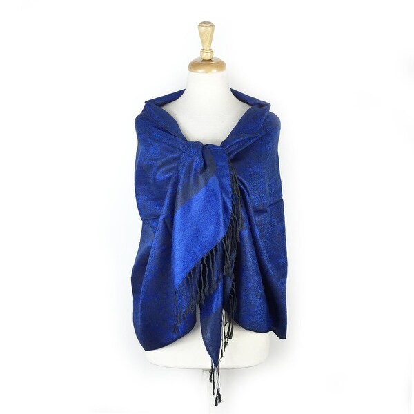 Paisley Jacquard Pashmina Shawl Wrap Scarf Stole - 28" width x 78" length with Fringes