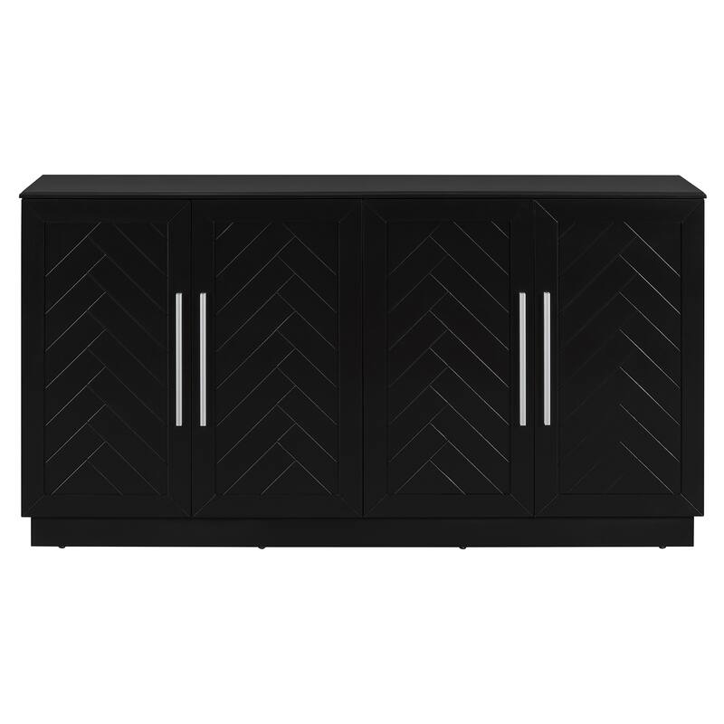 Rectangular Sideboard with 4 doors and metal handles