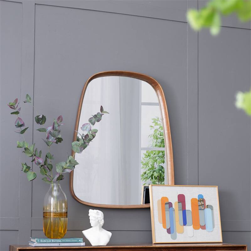 Irrgeular Mirror with Wood Frame