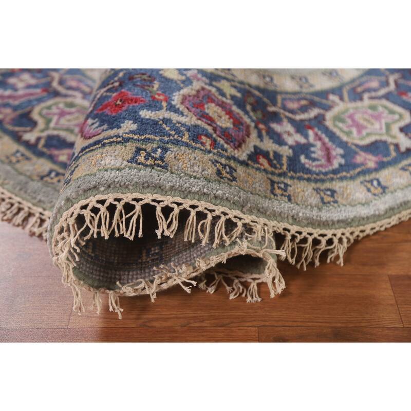 Geometric Heriz Serapi Round Rug Hand-knotted Wool Carpet - 6'0"x 6'0"