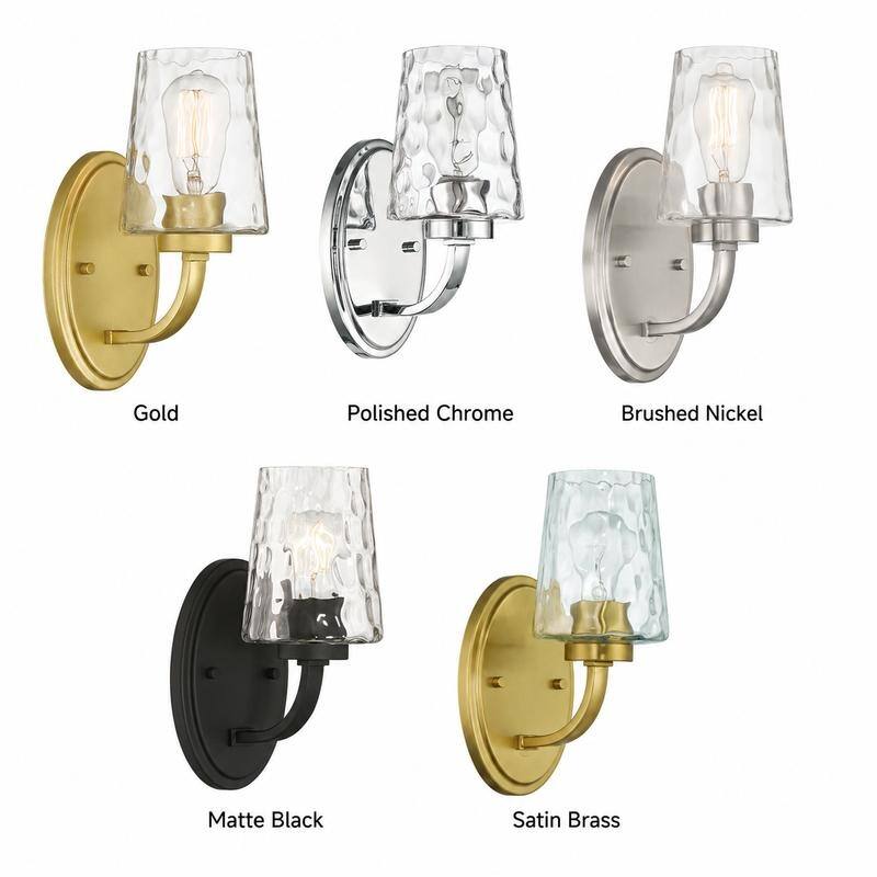 Acroma 1-Light Modern Glam Wall Sconce with Textured Glass Shade