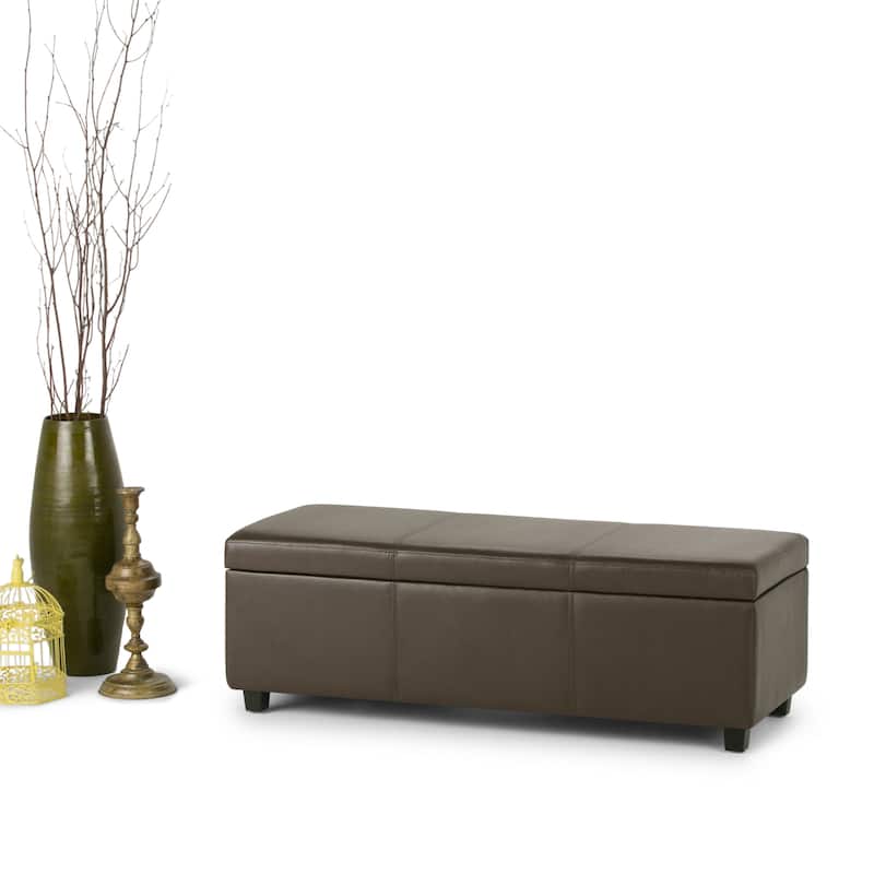 WYNDENHALL Franklin 48-in. Wide Contemporary Rectangular Storage Ottoman