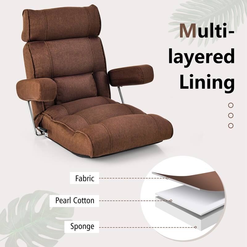 Costway Adjustable Lazy Sofa with Stepless Adjustable Back & - See Details