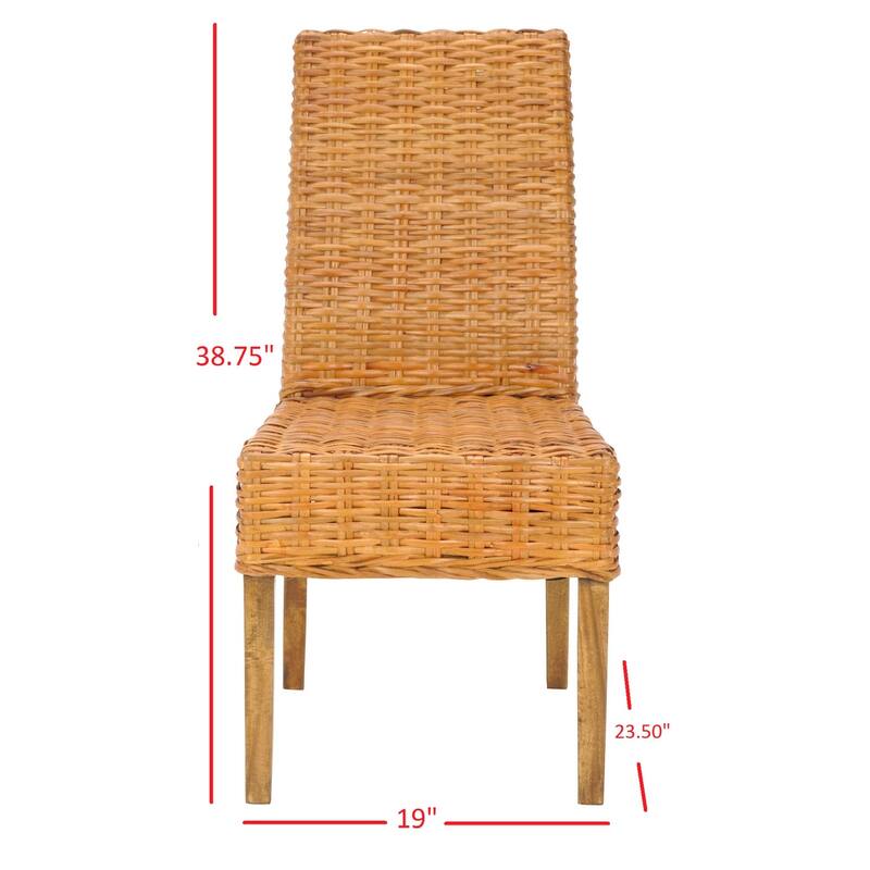 SAFAVIEH Marcy Brown Side Chair (Set of 2) - 18.1" W x 19.7" L x 39" H - 19"W x 22"D x 39"H