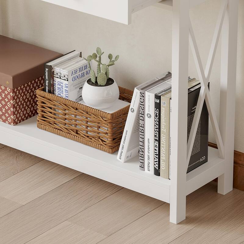 Console Table with Drawer and Storage Shelves,Foyer Entryway Sofa Table for Living Room,Hallway