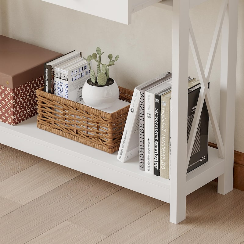 Foyer Entryway Console Table with 1 Drawer and Storage Shelves