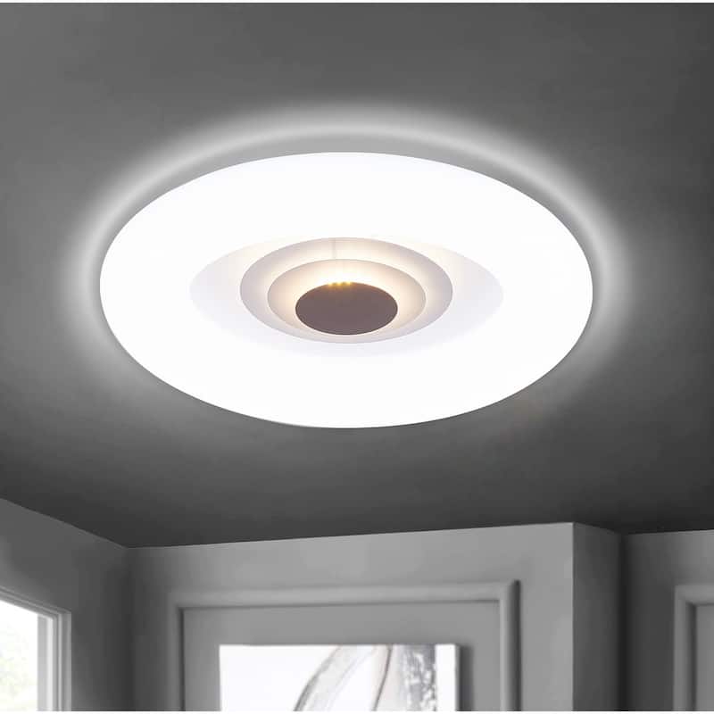 Modern Unique White 1-Light LED Flush Mount Ceiling Lamp
