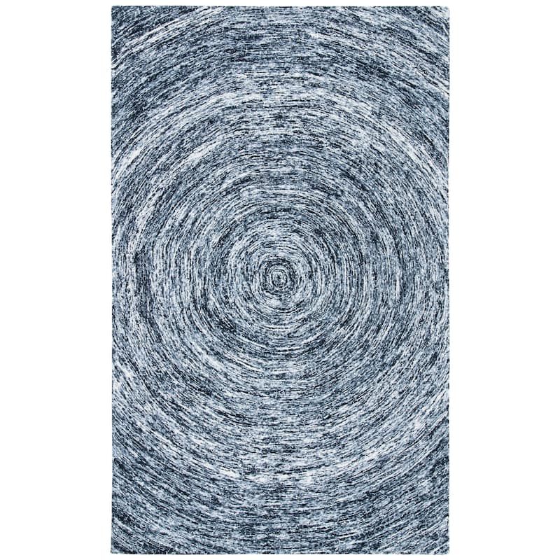 SAFAVIEH Handmade Ikat Jaycie Wool Rug - 6' x 9' - Grey - Rectangle
