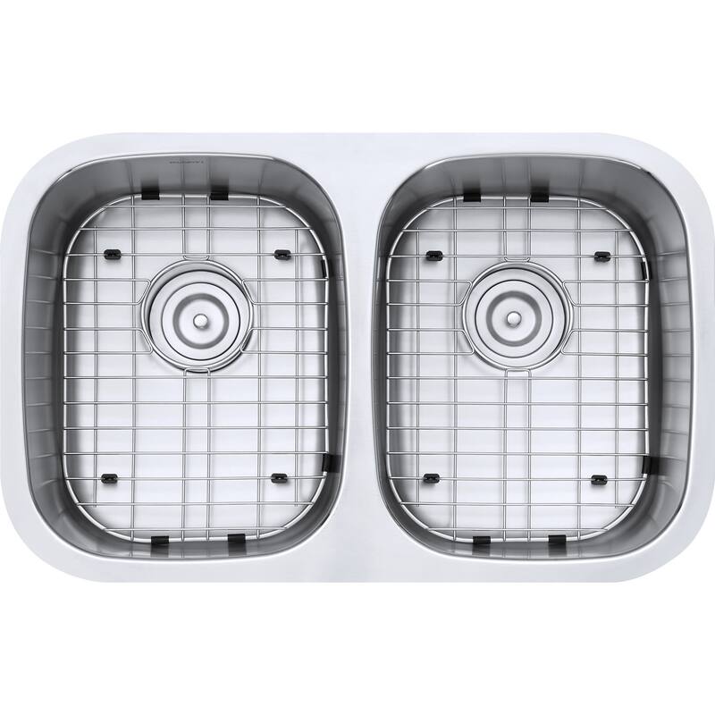 Ruvati 29-inch Undermount 50/50 Double Bowl 16 Gauge Stainless Steel Kitchen Sink - RVM4301 - 29-1/8″ x 18-1/2″