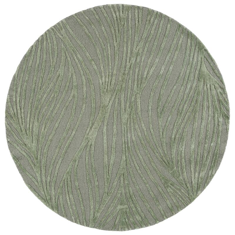 SAFAVIEH Handmade Glamour Fortunata Contemporary Wool Rug - 6' Round - Sage Green