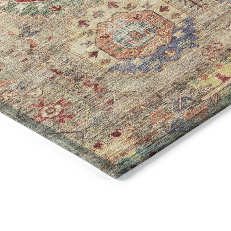 Machine Washable Indoor/ Outdoor Vintage Traditional Chantille Rug