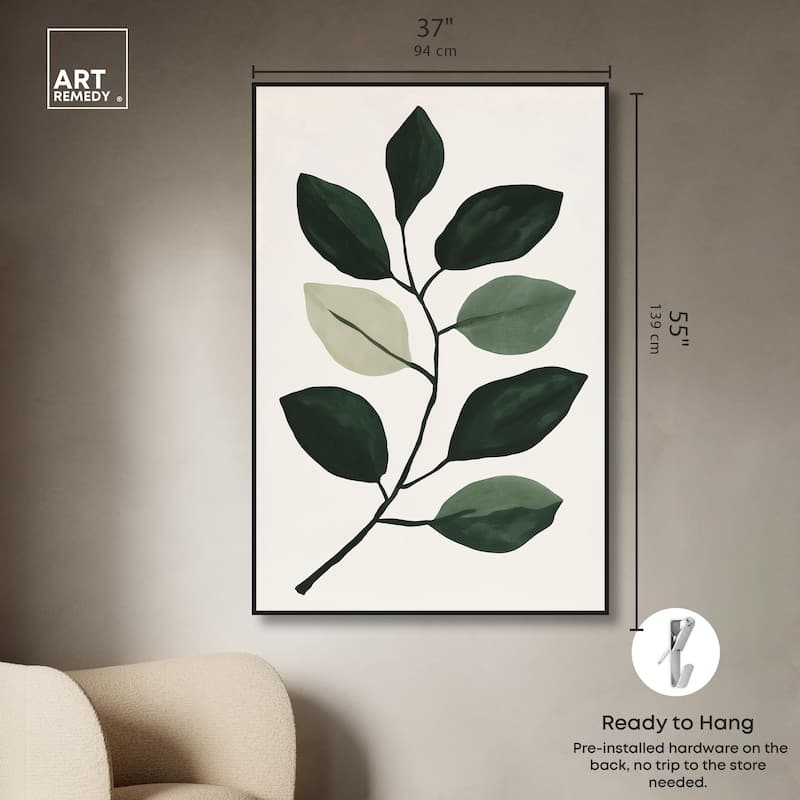 Green and Grey Branch II Canvas by Art Remedy