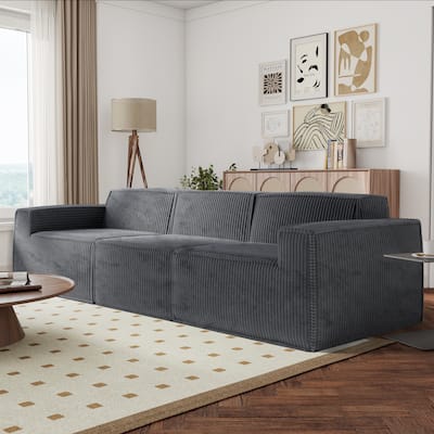 Furniture of America Navir Modern 3-Piece Chenille Foam Modular Sofa